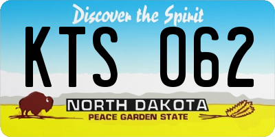ND license plate KTS062