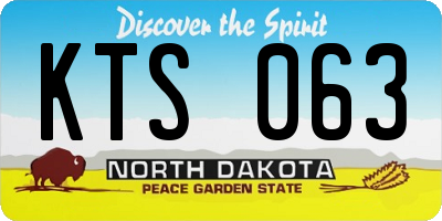 ND license plate KTS063
