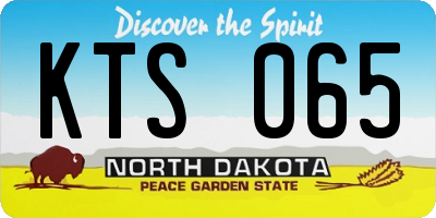 ND license plate KTS065