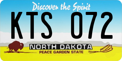 ND license plate KTS072
