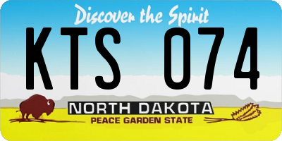 ND license plate KTS074