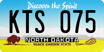 ND license plate KTS075