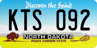 ND license plate KTS092