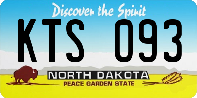 ND license plate KTS093