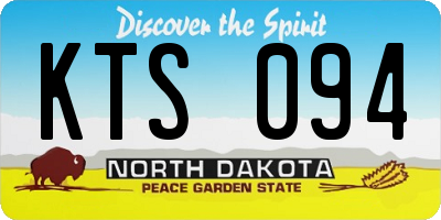 ND license plate KTS094