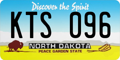 ND license plate KTS096