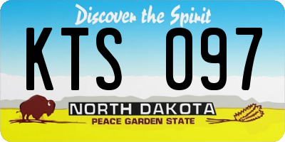 ND license plate KTS097