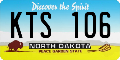 ND license plate KTS106