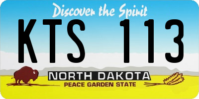 ND license plate KTS113