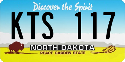 ND license plate KTS117
