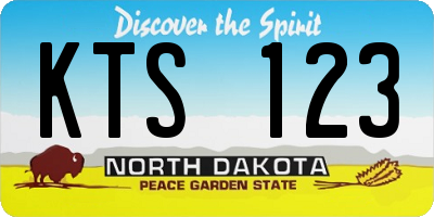 ND license plate KTS123