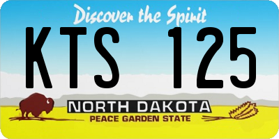 ND license plate KTS125