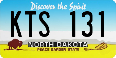 ND license plate KTS131