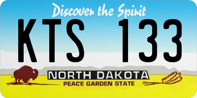 ND license plate KTS133