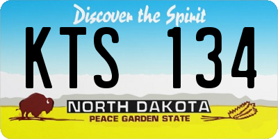 ND license plate KTS134
