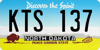 ND license plate KTS137