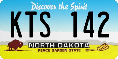 ND license plate KTS142