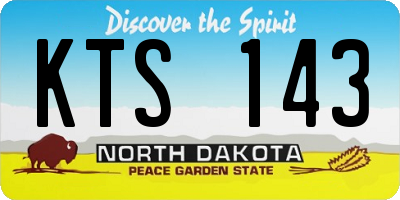 ND license plate KTS143