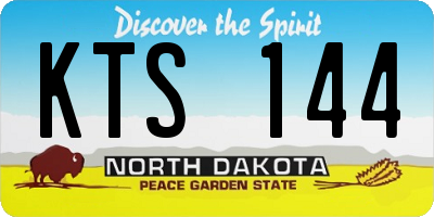 ND license plate KTS144