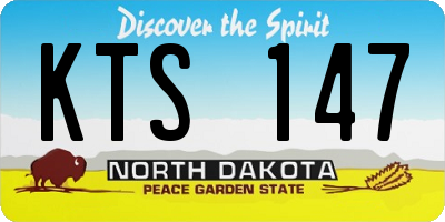 ND license plate KTS147