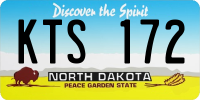 ND license plate KTS172