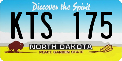 ND license plate KTS175