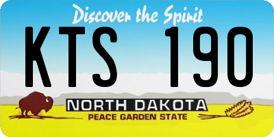 ND license plate KTS190