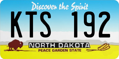 ND license plate KTS192