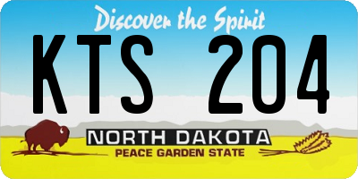 ND license plate KTS204