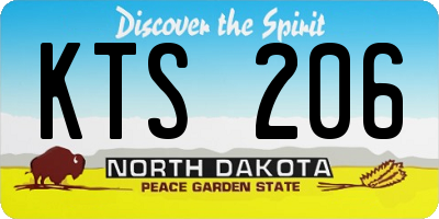 ND license plate KTS206