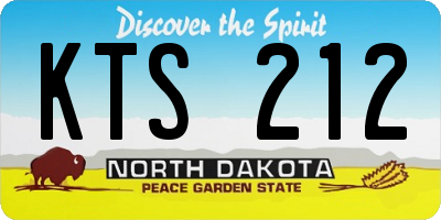 ND license plate KTS212