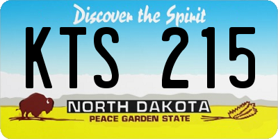 ND license plate KTS215