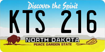 ND license plate KTS216