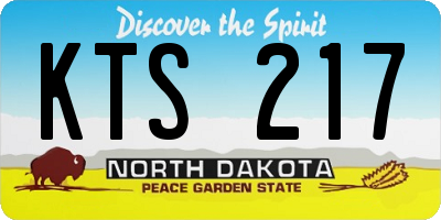 ND license plate KTS217