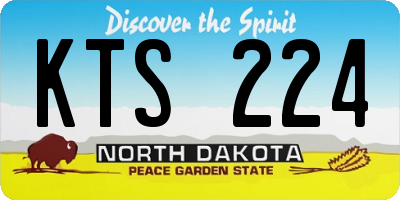 ND license plate KTS224
