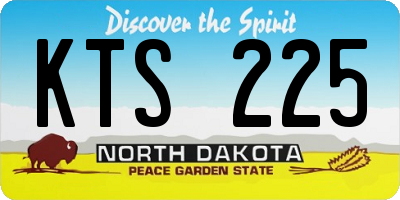 ND license plate KTS225