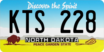 ND license plate KTS228