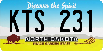 ND license plate KTS231
