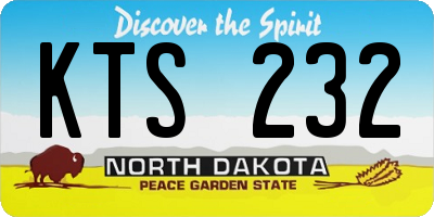 ND license plate KTS232