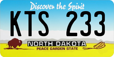 ND license plate KTS233