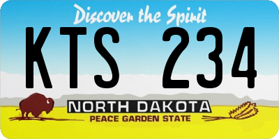 ND license plate KTS234