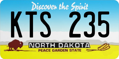 ND license plate KTS235