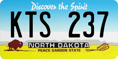 ND license plate KTS237