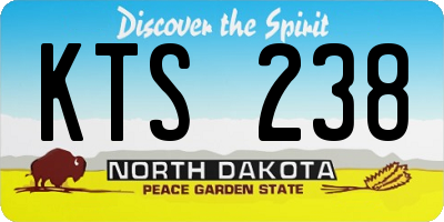 ND license plate KTS238