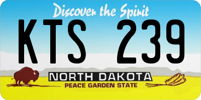ND license plate KTS239