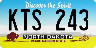 ND license plate KTS243