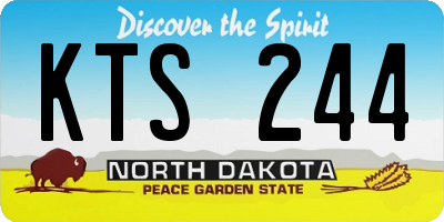 ND license plate KTS244