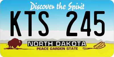 ND license plate KTS245