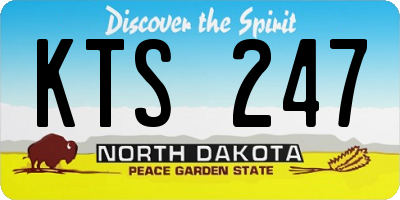 ND license plate KTS247