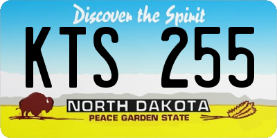 ND license plate KTS255